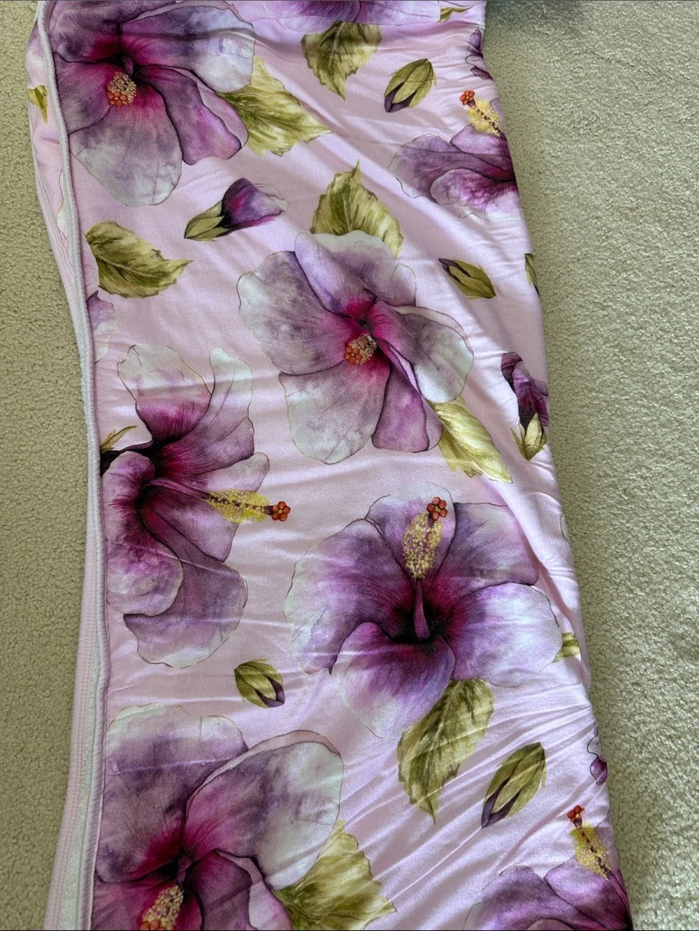 Floral Pink Hooded Towel - Soft White Lining